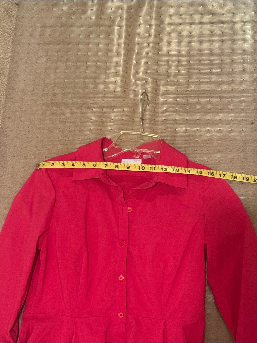 New York & Company Fuchsia Button-Front Tunic Dress - Picture 9 of 12